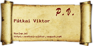 Pátkai Viktor névjegykártya